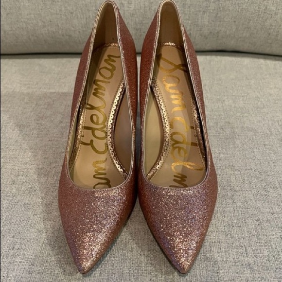 Sam Edelman Pink Glitter Heels New Pumps - Picture 2 of 4